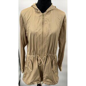 Michael Kors Women's Medium‎ Khaki Hooded Lightweight Jacket